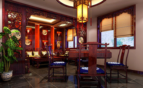 绛县古典中式风格茶楼包间设计装修效果图